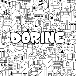 Coloración del nombre DORINE - decorado ciudad