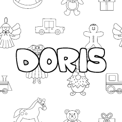 Coloración del nombre DORIS - decorado juguetes