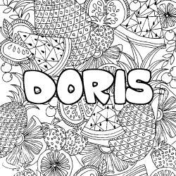 Dibujo para colorear DORIS - decorado mandala de frutas