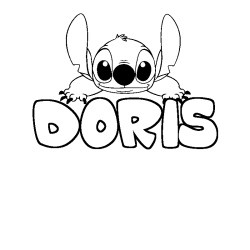 Coloración del nombre DORIS - decorado Stitch