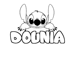 Coloración del nombre DOUNIA - decorado Stitch