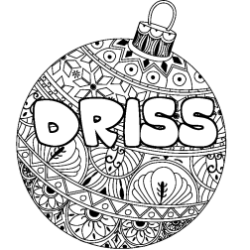Coloración del nombre DRISS - decorado bola de Navidad