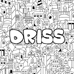 Coloración del nombre DRISS - decorado ciudad