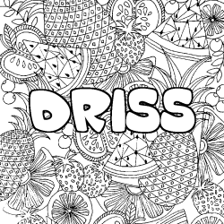 Coloración del nombre DRISS - decorado mandala de frutas