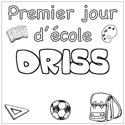 Dibujo para colorear DRISS - decorado primer d&iacute;a de escuela