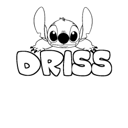 Coloración del nombre DRISS - decorado Stitch
