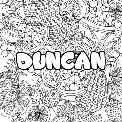 Coloración del nombre DUNCAN - decorado mandala de frutas