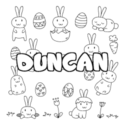 Coloración del nombre DUNCAN - decorado Pascua