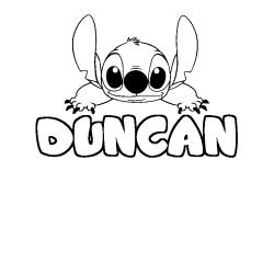 Coloración del nombre DUNCAN - decorado Stitch