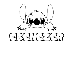 Coloración del nombre EBENEZER - decorado Stitch