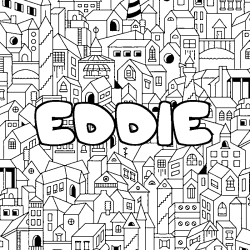 Dibujo para colorear EDDIE - decorado ciudad