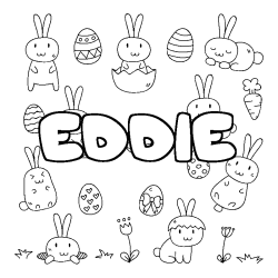 Coloración del nombre EDDIE - decorado Pascua