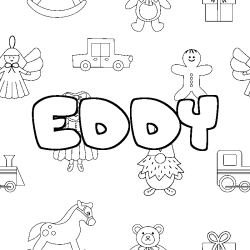 Dibujo para colorear EDDY - decorado juguetes