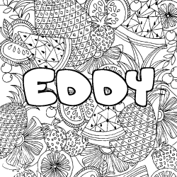 Dibujo para colorear EDDY - decorado mandala de frutas