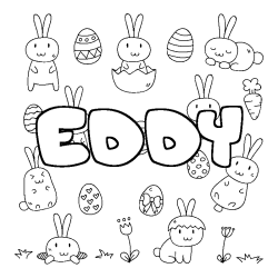 Coloración del nombre EDDY - decorado Pascua