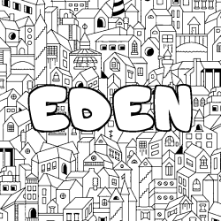 Dibujo para colorear EDEN - decorado ciudad