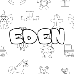 Dibujo para colorear EDEN - decorado juguetes