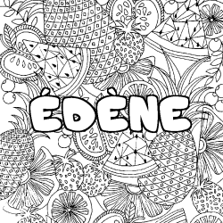 Coloración del nombre ÉDÈNE - decorado mandala de frutas