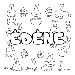 Coloración del nombre ÉDÈNE - decorado Pascua