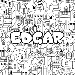 Coloración del nombre EDGAR - decorado ciudad