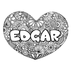 Dibujo para colorear EDGAR - decorado mandala de coraz&oacute;n