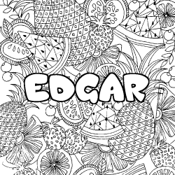 Coloración del nombre EDGAR - decorado mandala de frutas