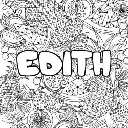 Coloración del nombre EDITH - decorado mandala de frutas