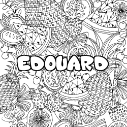 Dibujo para colorear EDOUARD - decorado mandala de frutas