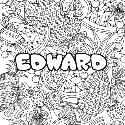 Coloración del nombre EDWARD - decorado mandala de frutas