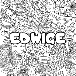 Coloración del nombre EDWIGE - decorado mandala de frutas