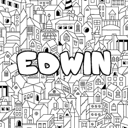 Dibujo para colorear EDWIN - decorado ciudad