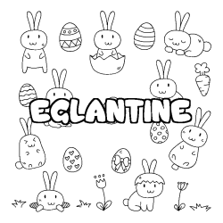 Coloración del nombre EGLANTINE - decorado Pascua