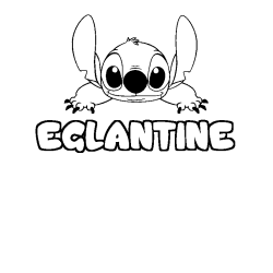 Coloración del nombre EGLANTINE - decorado Stitch