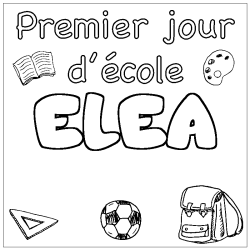 Coloración del nombre ELEA - decorado primer día de escuela