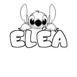 Coloración del nombre ELÉA - decorado Stitch