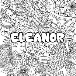 Coloración del nombre ELEANOR - decorado mandala de frutas