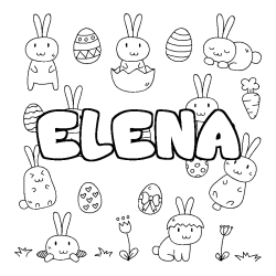 Coloración del nombre ELENA - decorado Pascua