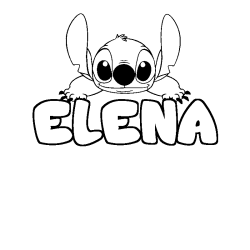 Coloración del nombre ELENA - decorado Stitch