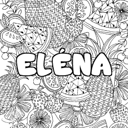 Coloración del nombre ELÉNA - decorado mandala de frutas