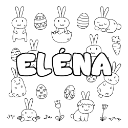 Coloración del nombre ELÉNA - decorado Pascua