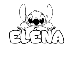 Coloración del nombre ELÉNA - decorado Stitch