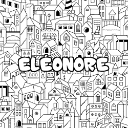 Coloración del nombre ELÉONORE - decorado ciudad