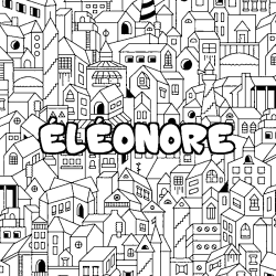 Coloración del nombre ÉLÉONORE - decorado ciudad