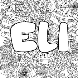 Dibujo para colorear ELI - decorado mandala de frutas