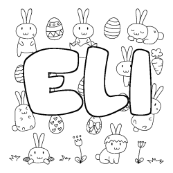 Dibujo para colorear ELI - decorado Pascua