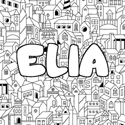 Coloración del nombre ELIA - decorado ciudad