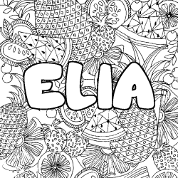 Coloración del nombre ELIA - decorado mandala de frutas