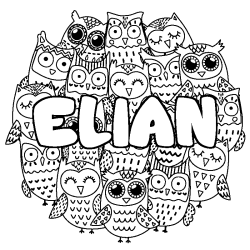 Dibujo para colorear ELIAN - decorado b&uacute;hos