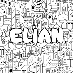 Dibujo para colorear ELIAN - decorado ciudad