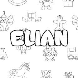 Dibujo para colorear ELIAN - decorado juguetes